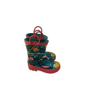 Cat Jack girls boots  waterproof size‎ 7 pink watercolors new